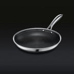 HexClad 6 Piece Hybrid Stainless Steel Cookware Pan Set 8 inch, 10 inch, 12 inch with Glass Lids, Size: One size, Black