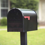 Gibraltar Mailboxes Stanley Jumbo Black Galvanized Steel Post Mount Mailbox, Extra-Large Capacity
