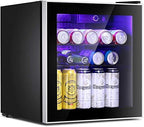 Antarctic Star Mini Fridge Cooler – 60 Can Beverage Refrigerator Glass Door for Beer Soda or Wine – Glass Door Small Drink Dispenser Machine Clear Front Removable for Home, Office or Bar, 16cuft