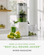 Nama J2 Cold Press Juicer �� Self Feeding for Hands Free Operation with Wide Mouth Hopper for Whole Recipe Loading, Zero Waste Masticating Juicer For More Juice, Less Pulp �� Easy Cleanup & Assembly: Home & Kitchen