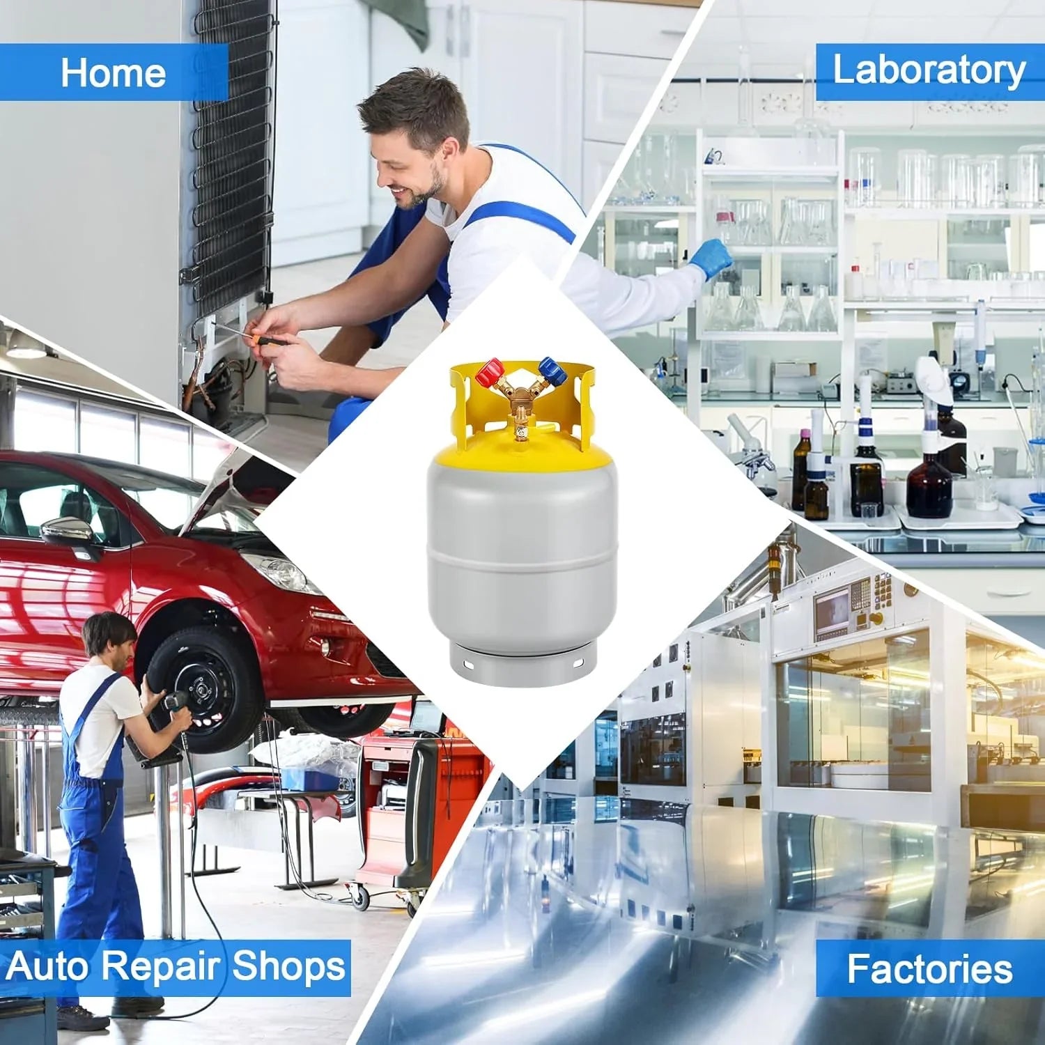 30 LB Refrigerant Recovery Tank for R12, R22, R134A, R410A Refrigerant with 1/4 SAE Y-Valve Liquid/Vapor Reclaim Tank AC Freon Recovery Tank Refrigerant Recovery Cylinder Tank Reusable-FAHKNS