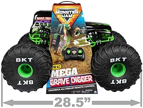 Monster Jam, Official Mega Grave Digger All-Terrain Remote Control Monster Truck with Lights  sgtnighsdesigns