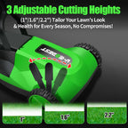 Cordless Lawn Mower, Electric Small Lawn Mower with 2 x 21V 4.0Ah Battery, Lightweight Mini Lawn Mower with Brushless Motor, 3 Cutting Heights, Garden Yard Lawn Care