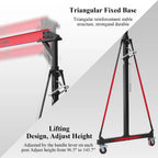 Garvee 1 Ton Adjustable Gantry Crane, 2200 lbs Capacity, Height Adjustable 96.5"-143.7", Portable Hoist for Factory, Construction, Warehouse, Auto Repair