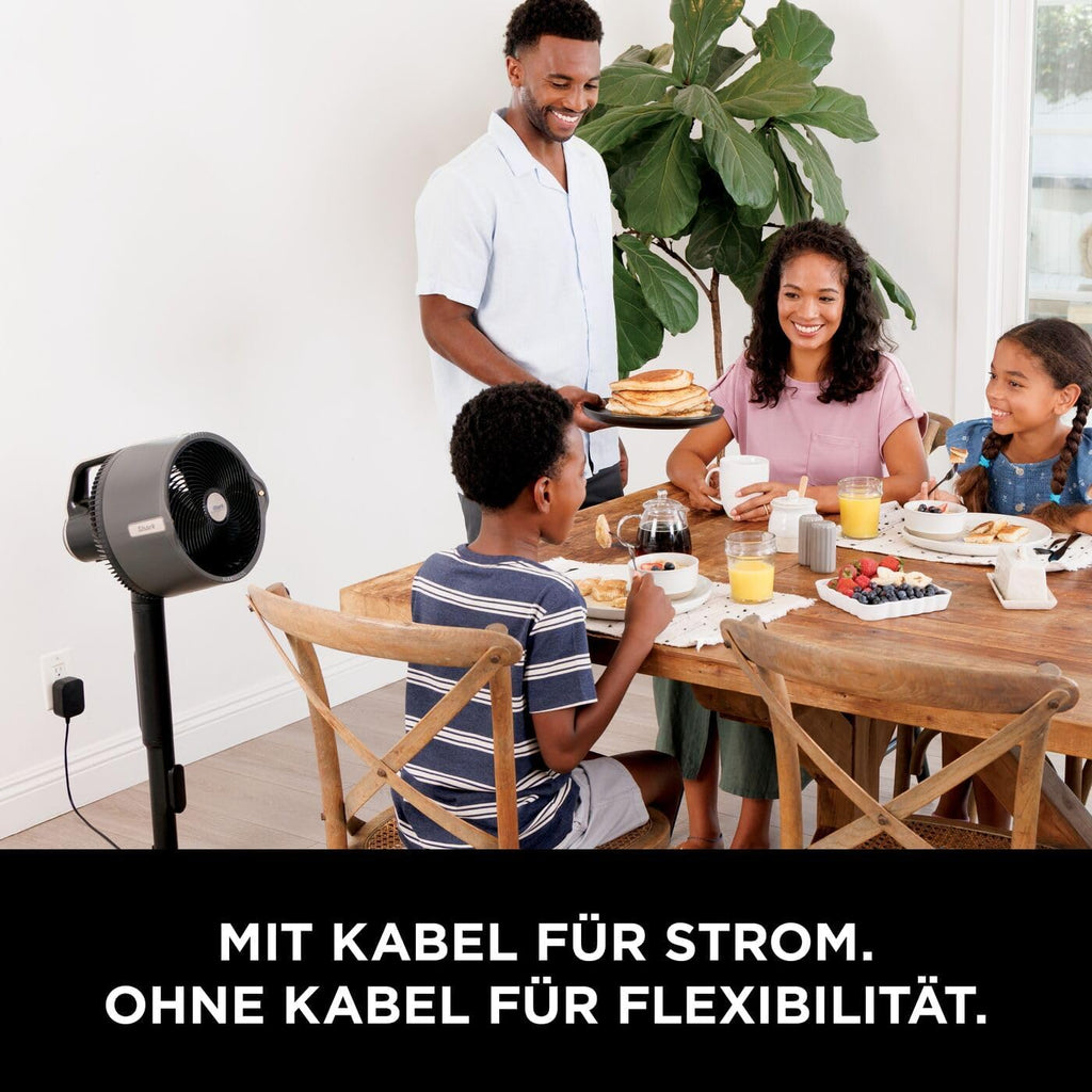 Shark FlexBreeze HydroGo Strong Fan with Mist, Cooling for Indoor & Outdoor Use, Quiet & Durable, Wired & Wireless, Compact & Lightweight, Up to 20m Airflow, Anthracite FA050EU