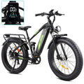1000W 48V Electric Bike for Adults – 26-in Fat Tire Full-Suspension E-Bike – 17.5Ah Battery – 7-Speed – Up to 28MPH – UL Certified