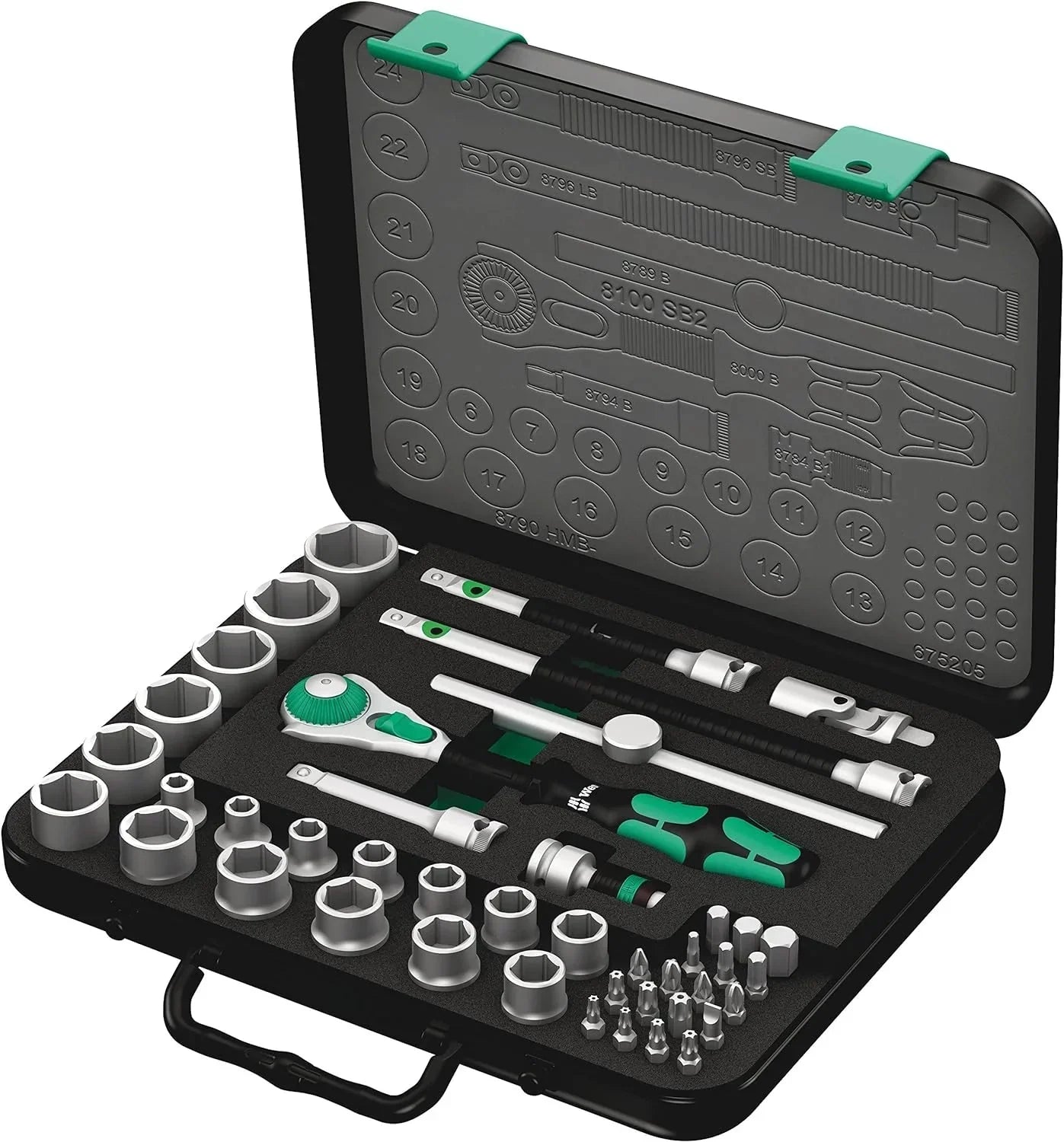 5003594001 8100 SB 2 Zyklop 3/8" Metric Ratchet Set ( Piece of 43)