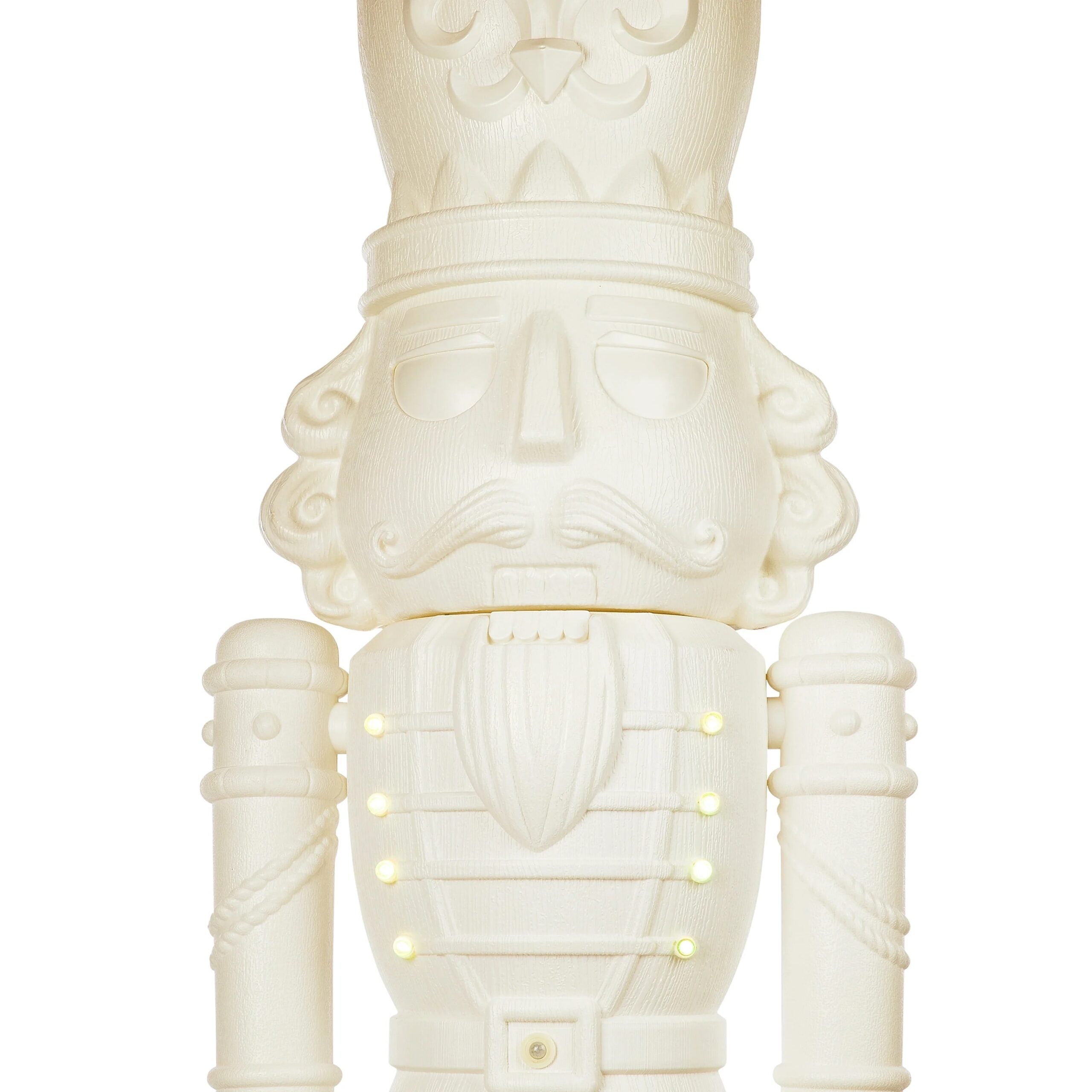 Holiday Time Animated White Nutcracker Blow Mold, 75-Inch, LED Lights & Music, Christmas Decoration