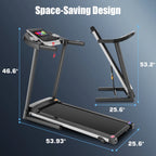 Simpfree Treadmill with 10" HD TV Movie Touchscreen and 3D Virtual Sports Scene, 0.5-9.0 mph/h & 3.25HP Electric Treadmill with Incline for Home（Black）