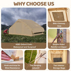 6 Person Inflatable Camping Tent with Pump, 10ft x7ft Glamping Family Tent Easy Setup 4 Season Waterproof Windproof Outdoor Blow Up Tent Luxury Oxford Cabin with Mesh Windows & Doors  sgtnighsdesigns