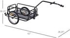 Aosom Foldable Bike Cargo Trailer, 80lbs Capacity, 16′′ Wheels, Black, with Hitch