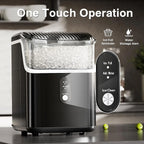 Nugget Ice Makers Countertop, Pebble Ice Machine with Chewable Pellet Ice, 34Lbs/24H, Self-Cleaning, Sonic Ice, One-Click Operation, for Kitchen,Office Stainless Steel Silver