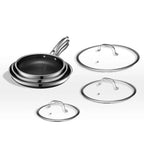 HexClad 6 Piece Hybrid Stainless Steel Cookware Pan Set