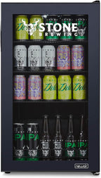Beverage Refrigerator Cooler | 126 Cans Free Standing with Right Hinge Glass Door | Mini Fridge Beverage Organizer Perfect For Beer, Wine, Soda, And Cooler Drinks