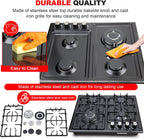 FORIMO Gas Cooktop 22Inch, Built in Gas Cooktop 4 Burners Stainless Steel Stove