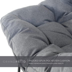 Grand patio Rocking Chair Outdoor, E-Coated Papasan Rocking Chair with Cushion