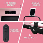 BITOUSHI Treadmill Under Desk Walking Pad 2 in 1, 3.0HP Portable Small Treadmill for Office & Home, Ultra Quiet & Installation-Free with Remote Control, LED Display, 220 Lb Capacity - Pink