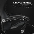 GTPLAYER Gaming Chair, Computer Chair with Footrest and Lumbar Support, Height Adjustable Game Chair with 360  -Swivel Seat and Headrest and for Office or Gaming (White)