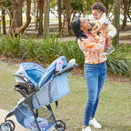 Cosco Lift & Stroll DX Travel System, Gray Arrows – Lightweight Unisex Car Seat & Stroller Combo, Recycled Fabric, Safety Certified