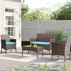 Homall 4 Pieces Patio Rattan Chair Wicker