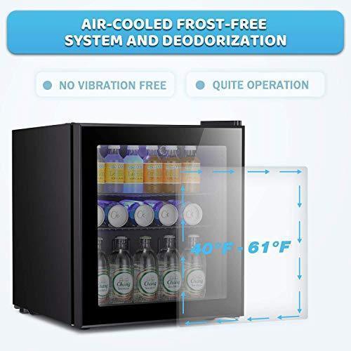 Antarctic Star Mini Fridge Cooler – 60 Can Beverage Refrigerator Glass Door for Beer Soda or Wine – Glass Door Small Drink Dispenser Machine Clear Front Removable for Home, Office or Bar, 16cuft