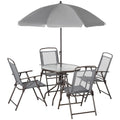 Outsunny 6 Piece Patio Dining Set for 4 with Umbrella