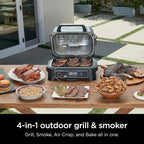 OG701 7-in-1 Outdoor Electric Grill & Smoker - Grill, BBQ, Air Fry, Bake, Roast, Dehydrate & Broil - Uses Woodfire Pellets - Portable & Weather Resistant