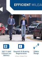 Electric Scooter, 500W Motor, 10′′ Solid Tires, 25 Miles Range, 19 Mph Folding Commuter Electric Scooter for Adults (Optional Seat)