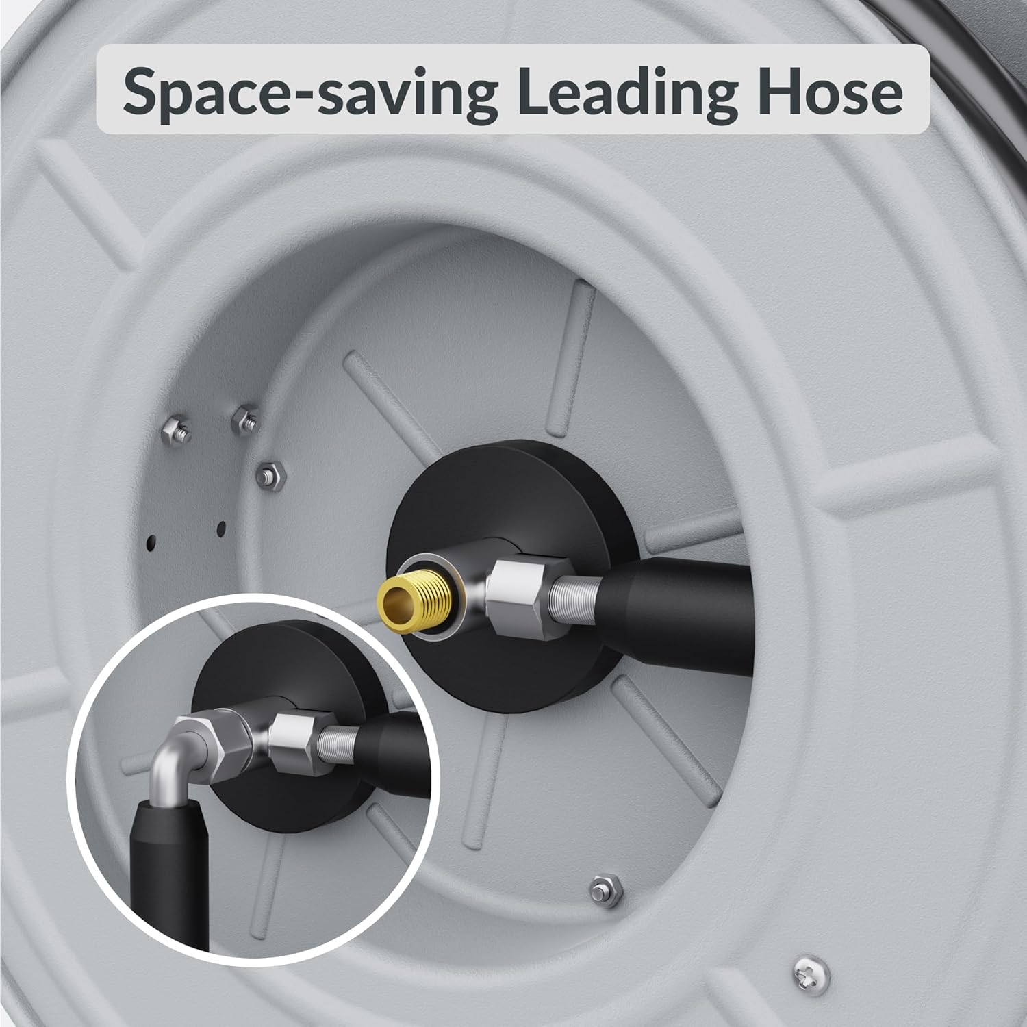 Giraffe Tools Pressure Washer Hose Reel, Any Length Lock, Auto Rewind, Wall Mounted