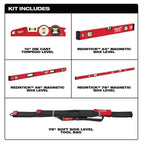 10 in. /24 in. /48 in. /78 in. REDSTICK Magnetic Box and Torpedo Level Set MLBXCM78