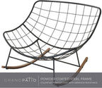 Grand patio Rocking Chair Outdoor, E-Coated Papasan Rocking Chair with Cushion