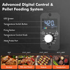 Hello.Dr Portable Wood Pellet Grill & Smoker, 8-in-1 Electric BBQ with Intelligent Temp Control, Ideal for RV Camping & Tailgating, Black