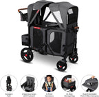 Stroller Wagon, 4 Seater Wagon Stroller for Kids with Low Sides, Baby Stroller Wagon, Quad Stroller