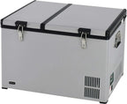 FM-65G 65 Quart Portable Refrigerator and Deep, AC 110V/ DC 12V, Real Chest Freezer for Car, Home, Camping, and RV with-8掳F to 50掳F Temperature Range, Gray, One Size
