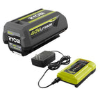 40V Brushless 125 MPH 550 CFM Cordless Battery Whisper Series Jet Fan Blower with 4.0 Ah Battery and Charger RY40470