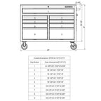 🔥46 in. W x 24 in. D 9-Drawer Gloss Black Deep Tool Chest Mobile Workbench