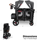 Stroller Wagon, 4 Seater Wagon Stroller for Kids with Low Sides, Baby Stroller Wagon, Quad Stroller
