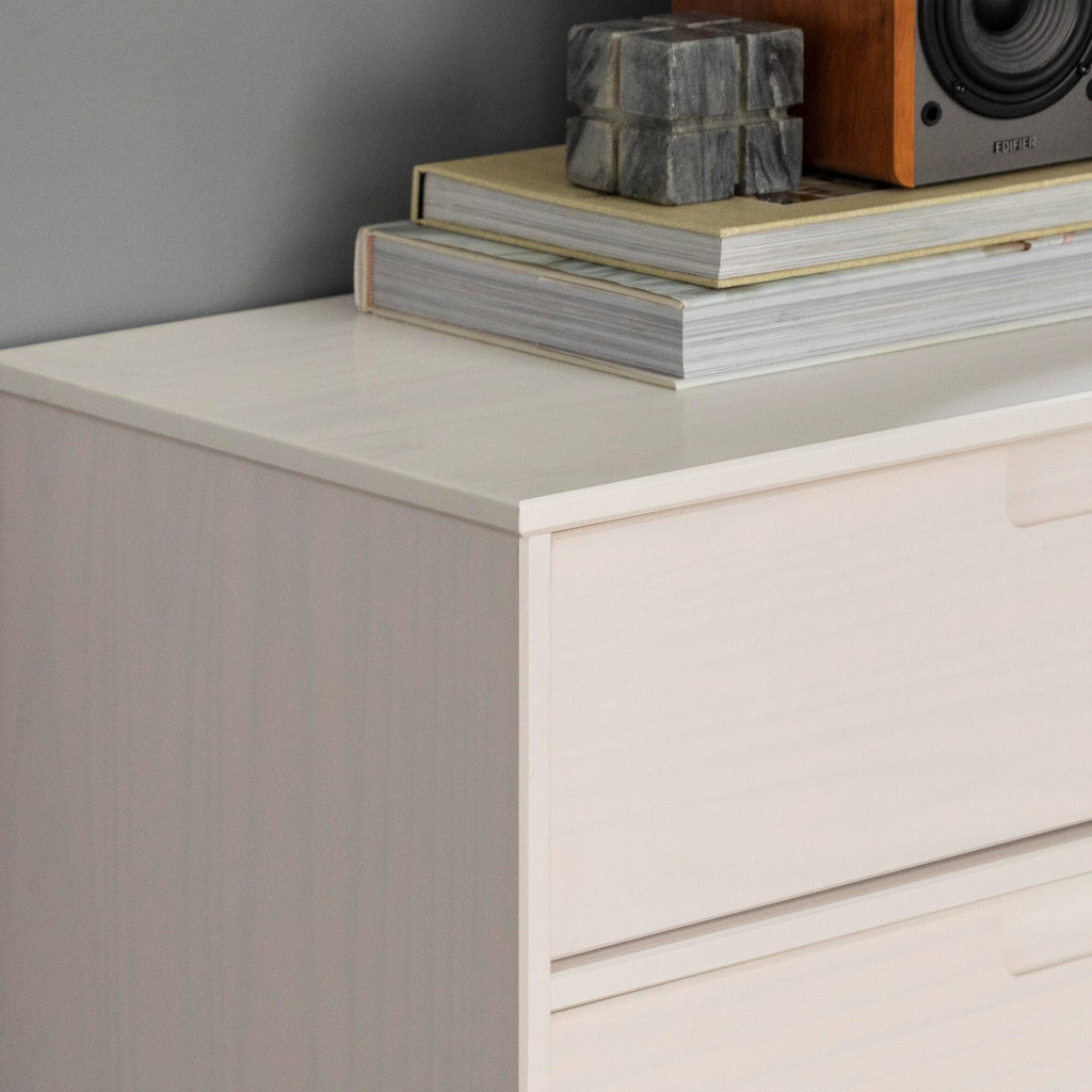 6-Drawer Caramel Mid Century Modern Wood Dresser