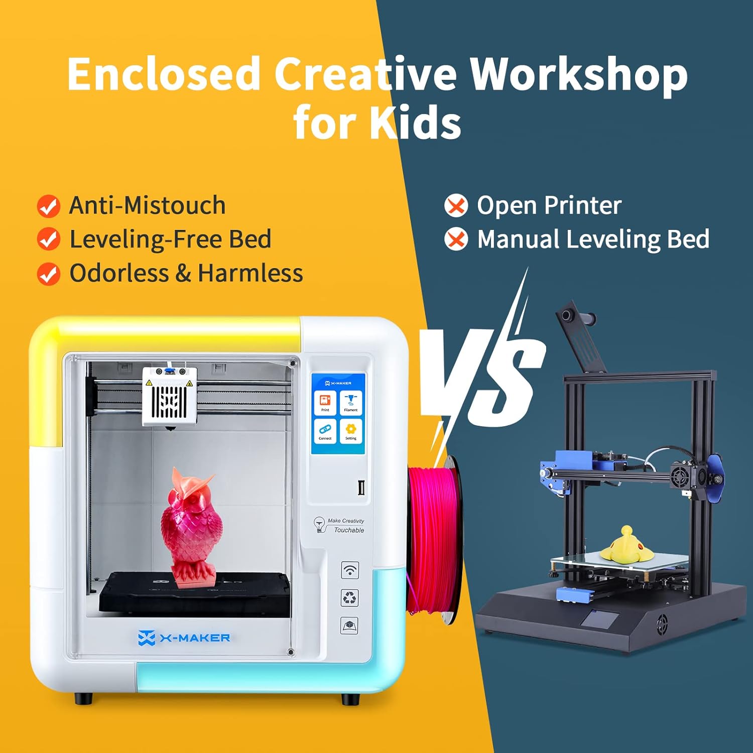AOSEED 3D Printer for Kids and Beginners, Fully Assembled High-Speed 3D Printer