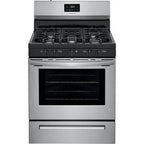 Frigidaire 30 in. 5 Burner Freestanding Gas Range in Stainless Steel FCRG3052AS