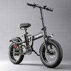 T1 Electric Bike for Adults 1200W Motor, 31MPH, 48V 20AH Folding E-Bike,16 * 3" Tire Mountain Snow Bike LED Display 330lbs Load Capacity - Tomofree Black