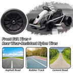24V Go Kart for Kids 8-12, 300W*2 Motors, 9Ah Battery, 8MPH Speed, Music, Horn, 175lbs Max Load �� White