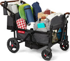Stroller Wagon, 4 Seater Wagon Stroller for Kids with Low Sides, Baby Stroller Wagon, Quad Stroller