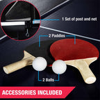 MD Sports Official Size 15mm Indoor Table Tennis Set with Accessories, Foldable Design, Steel Legs, Waterproof Finish