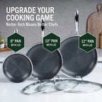 HexClad 6 Piece Hybrid Stainless Steel Cookware Pan Set