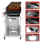 Royal Gourmet GA5404S Deluxe Stainless Steel 5-Burner Gas Grill with Rotisserie Kit, Sear Burner, and Side Burner, 64,000 BTU Cabinet Style Gas Grill, Silver
