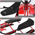 Snow Racer Sled, Ski Sled Slider Board with Twin Brakes