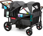 Stroller Wagon, 4 Seater Wagon Stroller for Kids with Low Sides, Baby Stroller Wagon, Quad Stroller