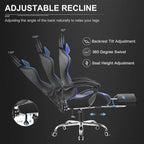 GTPLAYER Gaming Chair, Computer Chair with Footrest and Lumbar Support, Height Adjustable Game Chair with 360  -Swivel Seat and Headrest and for Office or Gaming (White)