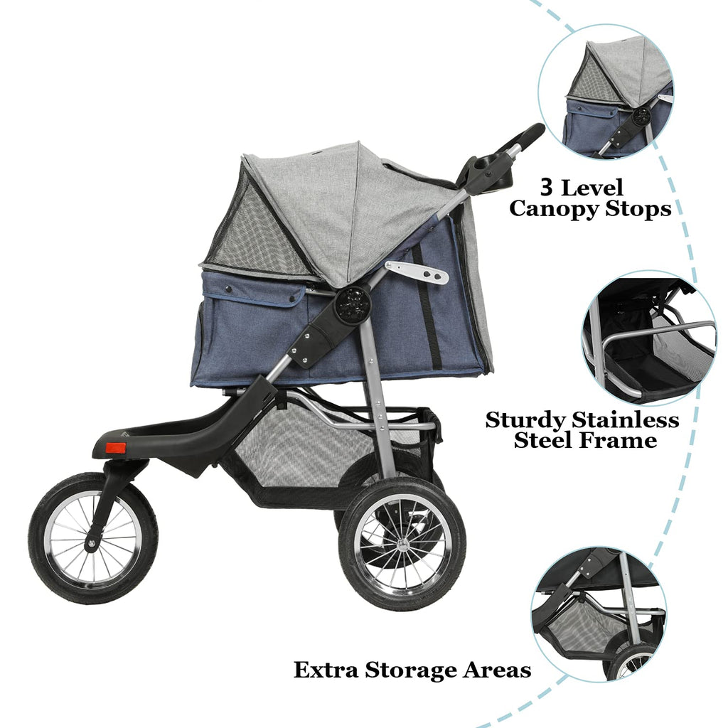 VIAGDO Premium Heavy Duty Pet Stroller for Small Medium Dogs & Cats